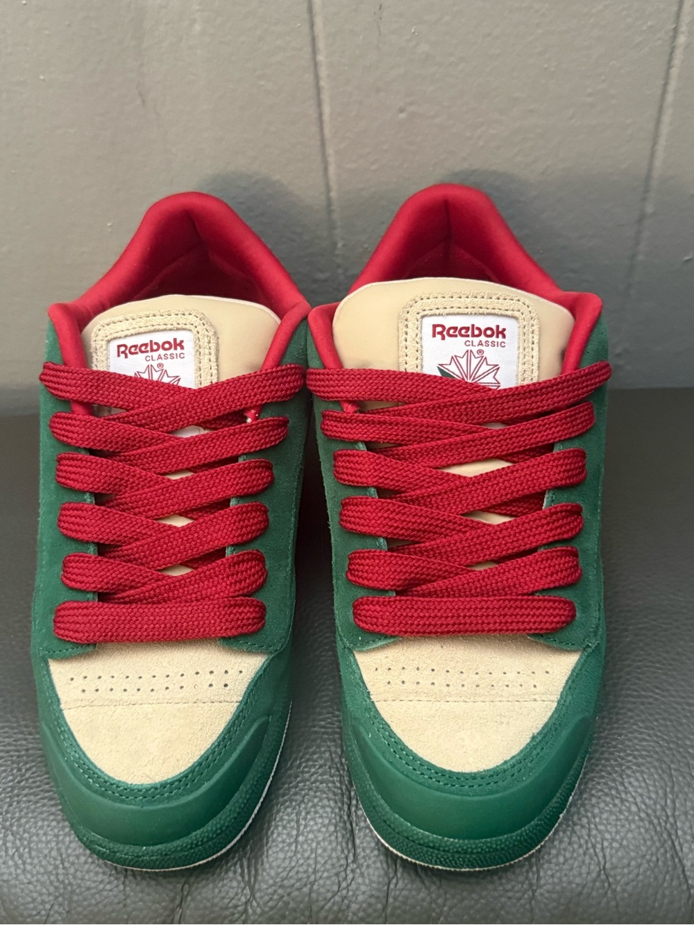 Reebok Classic Low Sneakers - Green, Red, Cream - Picture 2 of 7